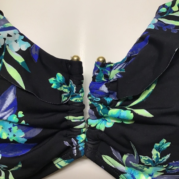 NWT IBIZA swimware black floral Top size 3X - Picture 2 of 8